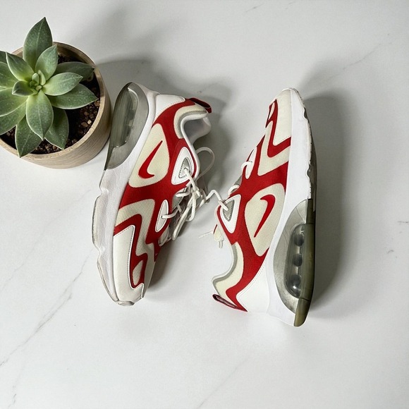 Nike Shoes - Nike Air Max 200 AQ2568-100 White Red Men's Athletic Shoes Size 13